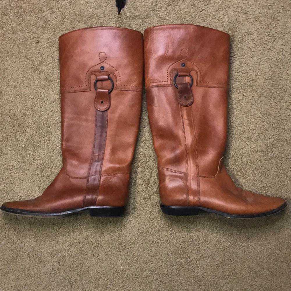 Brown Leather Knee-High Boots - Picture 2 of 9